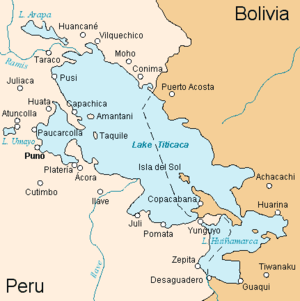 チチカカ湖と周辺地図