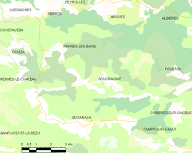 Mapa obce Sougraigne