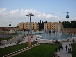 The Gondola lift an foontain o Tlemcen