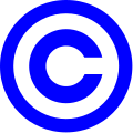 Blue copyright symbol