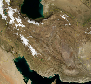 Satellite image of Iran in January 2004.