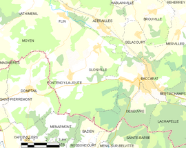 Mapa obce Glonville