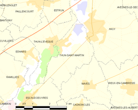 Mapa obce Thun-Saint-Martin