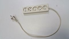 Power bar with CEE 7/1 sockets and CEE 7/2 plug