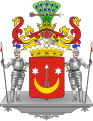 Sas coat of arms in red "Gules" tincture of the Komarnicki herbu Sas house