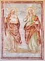 English: Baroque fresco of Saints John the Baptist and John the Evangelist at the exterior north wall Deutsch: Barocke Wandmalerei der hll. Johannes d. T. und Johannes Evangelist an der äußeren Nordwand