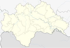 Mapa konturowa żupanii sisacko-moslawińskiej, po lewej znajduje się punkt z opisem „Baturi”