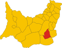 Locatie van Samassi in Zuid-Sardinië (SU)