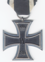 Přední strana Železného kříže II. třídy z roku 1914