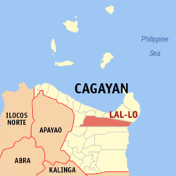 Map of Cagayan with Lal-lo highlighted