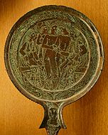 Baksiden av et etruskisk speil av bronse, 300-200-tallet f.Kr. (Louvre)