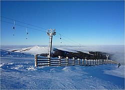 Ligne d'un téléski à enrouleurs