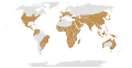 Aire de répartition du genre Corbicula : Zones de présence en 2010.