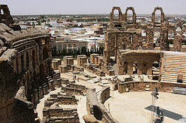 Amfitheater in El Djem van binnen