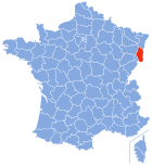 Posizion del dipartiment Haut-Rhin in de la Francia