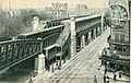 Metrostation La Chapelle mit den Schienen der Compagnie générale des omnibus um 1905