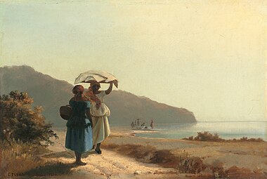 Deux femmes causant au bord de la mer, Saint Thomas, 1856 National Gallery of Art, Washington