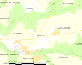 Mapa obce Bazailles