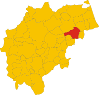 Locatie van Corridonia in Macerata (MC)