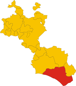 Elhelyezkedése Caltanissetta térképén