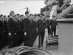 The King Pays 4-day Visit To the Home Fleet. 18 To 21 March 1943, at Scapa Flow, the King, Wearing the Uniform of An Admiral of the Fleet, Paid a 4-day Visit To the Home Fleet. A15119.jpg