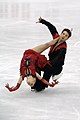 Ekaterina Bobrova and Dmitri Soloviev of Russia performing a curve lift