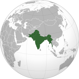 Impero anglo-indiano Raj britannico - Localizzazione