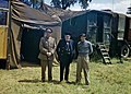 Brooke, Churchill and Montgomery at Montgomery's mobile headquarters in Normandy - 12 June 1944