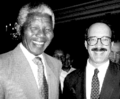 Mandela with American representative Eliot L. Engel
