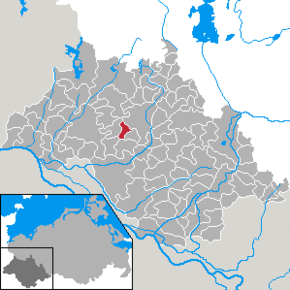 Poziția Toddin pe harta districtului Ludwigslust