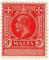 Selo de 3 peniques de Malta (1925).