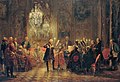 Frederiko la Granda flutante en la plezurkastelo Sanssouci, el Adolph Menzel