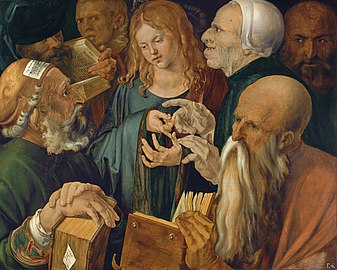 Xesús entre os doutores (1506, óleo sobre táboa). Museo Thyssen-Bornemisza, Madrid.