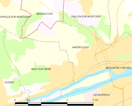 Mapa obce Hardricourt