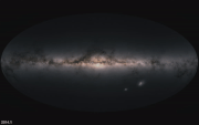 Microlensing events over the galactic map as observed by Gaia from 2014 to 2018[117][118] (Timer on bottom left corner)