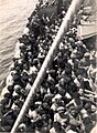 Jewish refugees on board of the ship "Morday HaGetaote" ("Ghetto fighters"), 18 May 1947