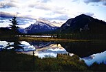 Mount Rundle reflected in the Vermilion Lakes