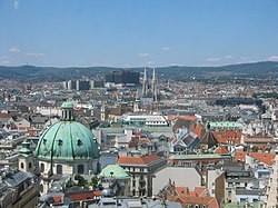 Panorama di Vienna dal campanile del duomo di S Stefano