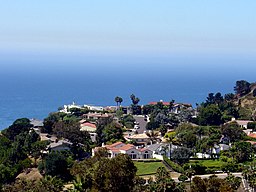 Hus i Malibu, sedda från Pepperdine University.