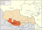 Location of Shigatse in the Tibet Autonomous Region