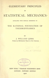 Title page of Gibbs's Statistical Mechanics