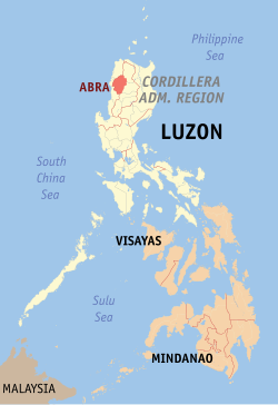 Mapa iti Filipinas a mangipakita ti pakasarakan iti Abra.