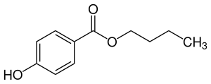 Strukturformel von 4-Hydroxybenzoesäurebutylester