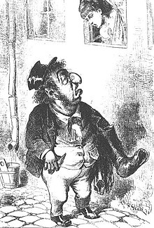 Caricature de 1873 par Friedrich Graetz du stéréotype du juif auquel le personnage de Watto correspondrait.