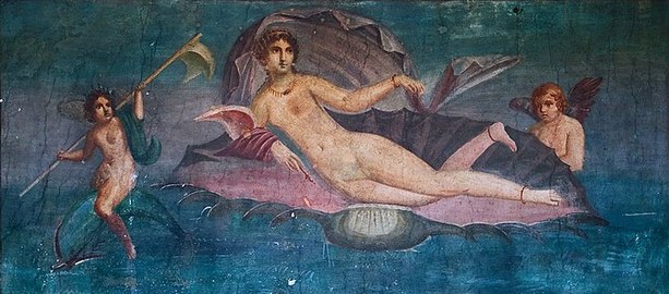 Venus Anadyomene, pictură murală din Pompeii modelată după originalul lui Apelles