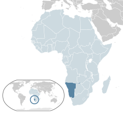Location of Namibia