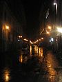 Rue Saint Paul (Old Montreal) at night, near Rue Saint Paul and the "Auberge Alternative du Vieux Montreal"