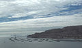 Oyster banks in the Bay of Vigo, Spain