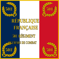 Dessin de l'avers du drapeau du 501e RCC.