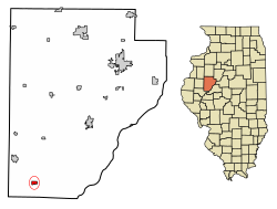 Location of Astoria in Fulton County, Illinois.